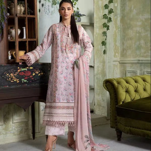 2025 nueva moda mujer seda Salwar Kameez Formal pakistaní césped trajes para fiestas verano césped vestido al por mayor - Product Image 1