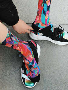 Haute impression personnalisée 3D Sport Logo cheville chaussettes graphiques noir blanc cravate teinture équipage hommes femmes été tricoté chaussettes de sublimation - Product Image 5