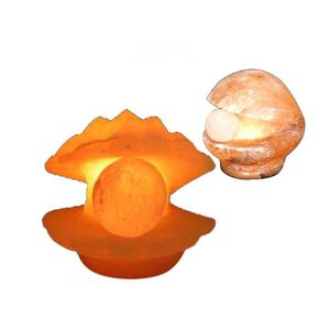 Lampe en sel de roche rose de l'Himalaya sculptée en forme de coquille de mer par Sian Enterprises - Product Image 6