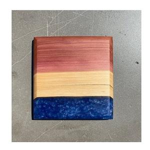 Epoxy Resin & <b>Wood</b> Kitchen Appliances square Thickened Coasters Heat Insulation Mats Pads Bamboo Coaster <b>Placemats</b> <b>Wood</b> Coasters - Product Image 2