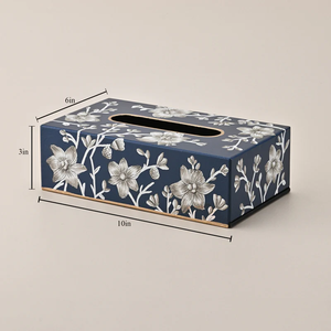 Boîte à mouchoirs en métal peinte à la main par un fabricant OEM, élégante et décorative, pour le bureau, le salon, la table, l'accent de la maison, chic - Product Image 4