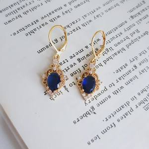 Pendientes de Plata de Ley 925 con Zafiro Azul y Baño de Oro de 14k, Piedra Preciosa Azul, Filigrana Vintage, Certificado IGI, Joyería para Regalo de Fiesta - Product Image 4