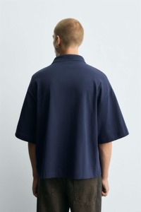 Polo holgado para hombre con serigrafía y logotipo personalizado 2025, camiseta retro de hombro caído de gran tamaño con estampado informal - Product Image 3