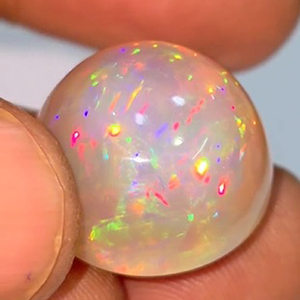 โอปอลเอธิโอเปียธรรมชาติ1ชิ้นมีไฟ19มม. ทรงกลม Cabochon 25.5 CTS Lot iroc ลดราคาคุณภาพดีอัญมณีหลวม CAB เรา $126 - Product Image 1