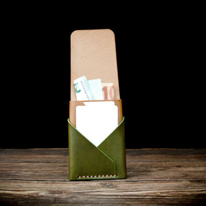 Porte-cartes personnalisé en cuir véritable avec coutures à la main, portefeuille fin, HLC-0029 à bords brunis durables faits à la main - Product Image 6