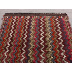 4.8x5.8 ft Rug, Turkish Vintage Area Rug, <b>Red</b> Kilim <b>Wool</b> Rug - Product Image 4