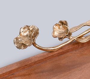 Plateau de service en verre moderne avec poignées en laiton Plateau de table rectangulaire de luxe Décoratif et écologique pour les cadeaux à la maison - Product Image 6