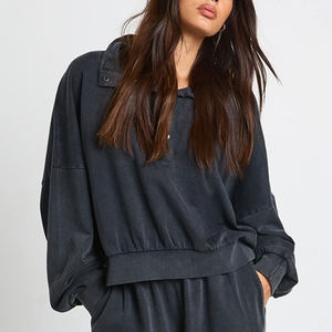 Conjunto Deportivo Informal de Tela Elástica Cómoda con Diseño de Logotipo Personalizable y Mangas Largas para Compradores al por Mayor, Diseño Informal - Product Image 2