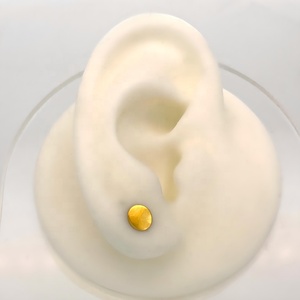 Pendientes de Botón Modernos para Mujer, Alta Calidad, Oro Amarillo de 14k, Joyería Fina Estampada JJ BRAVO, Sin Níquel, Sin Plomo - Product Image 2