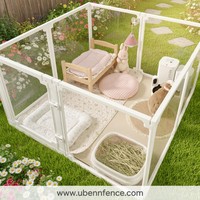 Cage pour chien en ABS PET transparente 2026, 40 cm, installation facile en intérieur, lavable, barrière pour animaux pour petits/chiens moyens, salon
