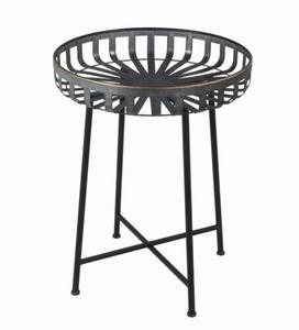 Vente à chaud Table d'appoint contemporaine en métal avec fil rond avec 4 pieds Table d'appoint décorative en métal noir pour ferme - Product Image 1
