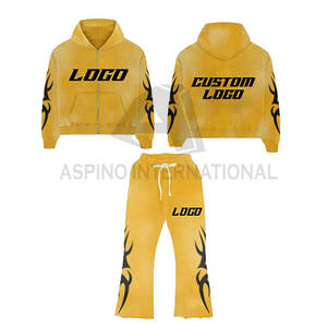 ชุดวอร์มสองชิ้นสำหรับผู้ใหญ่ในฤดูหนาวชุดวิ่งกางเกงขาบานแบบใส่ได้ทั้งชายและหญิง - Product Image 1