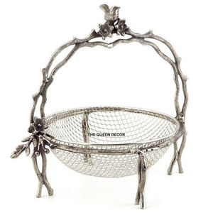 Mesa de Aluminio Resistente de Estilo Vintage para Exhibir Dulces, Frutos Secos o Joyas, Forma Única, Acabado Negro, Tazón Decorativo - Product Image 2