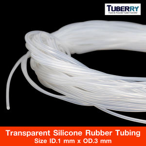 Tube en caoutchouc de silicone transparent de haute qualité TUFTQSR601X3 taille ID.1 mm x OD.3 mm OEM Thaïlande usine ménage - Product Image 2