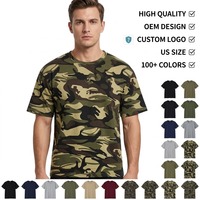 T-shirt à manches courtes pour homme, col rond, camouflage, coupe décontractée, streetwear décontracté, vêtements d'été pour l'extérieur, design personnalisé OEM
