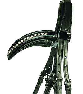 Brida Inglesa de Venta Caliente con Herrajes de Acero Inoxidable y Acolchado de Cuero Suave, Brida Negra para Montar a Caballo, Productos de Equitación - Product Image 3