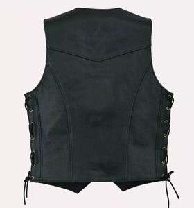 Gilets de moto en cuir classique pour hommes, gilet de motard en cuir de bonne qualité fabriqué au Pakistan, gilet en cuir de qualité - Product Image 3