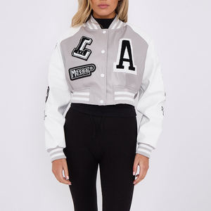 Veste de baseball universitaire pour hommes, veste bomber varsity élégante à coupe courte, bicolore, brodée, streetwear, vêtements d'extérieur tendance, design tendance - Product Image 1