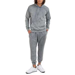 ชุดวอร์มผ้าฝ้ายฟอกสีกรดสำหรับผู้ชายชุดวอร์มซักกรดแบบลำลองสำหรับผู้ชายชุดวอร์มไซส์ใหญ่พร้อมโลโก้ออกแบบได้ตามต้องการ - Product Image 1