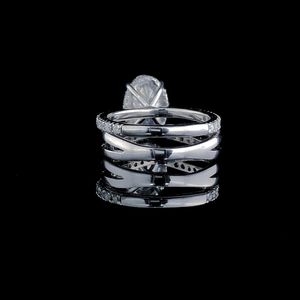 Bague d'anniversaire en diamant Moissanite de taille ovale 2.50ct cadeau pour bague femme ensemble or blanc bijoux fins en argent sterling 925 - Product Image 2