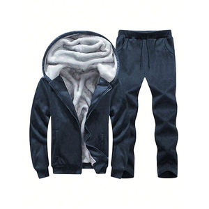 Survêtement personnalisé en molleton unisexe, coton épais, jogging pour hommes, survêtements avec logo personnalisé, capuche unie et pantalon de jogging pour hommes - Product Image 1