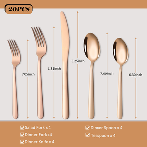 Juego de cubiertos con espejo de acero chapado para restaurantes, hoteles, cocinas, bodas, fiestas - Product Image 4