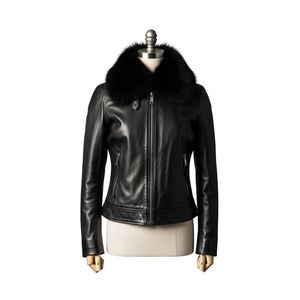 Chaqueta de cuero para mujer con logotipo personalizado, ropa de abrigo ajustada con estilo, abrigo clásico de cuero para mujer, ropa cómoda y duradera - Product Image 5