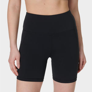 Pantalones cortos de gimnasio sin costuras negros personalizados para mujer Diseño de cintura alta Entrenamiento Tela elástica Deporte Activo Fitness Yoga Leggings - Product Image 1