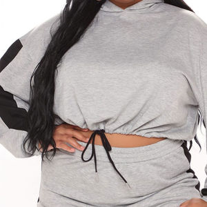 เสื้อครอปมีฮู้ดของผู้หญิงสำหรับฤดูหนาวพิมพ์โลโก้แบบมืออาชีพขนาด & สีพลัสไซส์ - Product Image 5