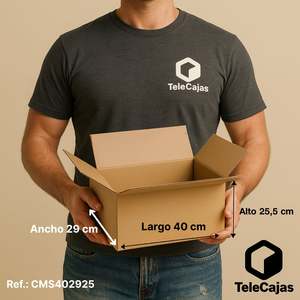 Caja de Cartón Marrón Económica y Funcional de 40x29x25.5 cm con Solapas Sin Asas para Envío y Almacenamiento - Product Image 4