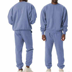 เสื้อสเวตเตอร์แขนยาวรัดรูปสำหรับผู้ชายชุดวอร์มสีล้วนสำหรับผู้ใหญ่ - Product Image 3