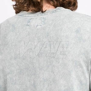 เสื้อยืดผ้าฝ้ายกรดซัก100% สำหรับผู้ชายสีพรีเมี่ยมปรับแต่งได้ - Product Image 6