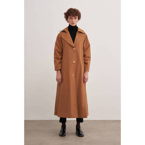 Manteau plissé couleur tan - Vêtement d'extérieur tissé coupe-vent pour l'automne - Product Image 4