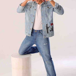 Veste en jean respirante OEM Veste en jean pour hommes Vêtements d'extérieur décontractés Manteau boutonné Veste en jean pour hommes - Product Image 4