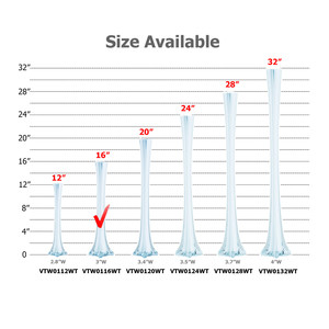 VTW0116WT - White Eiffel Tower <b>Vase</b> - 16 - Product Image 2