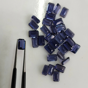 อิโอไลต์ธรรมชาติ 6x4 มม. ทรงแปดเหลี่ยม คุณภาพดีที่สุด พลอยหลวม มีเอฟเฟกต์เพลโอโคริก สำหรับทำเครื่องประดับ - Product Image 1