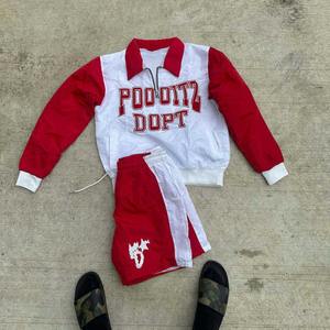 Custom Windbreaker Jacket and Short Set Lightweight Windproof Tracksuit Embroidered Quarter Zip up Jacket Nylon Shorts Sweatsuit - Product Image 6