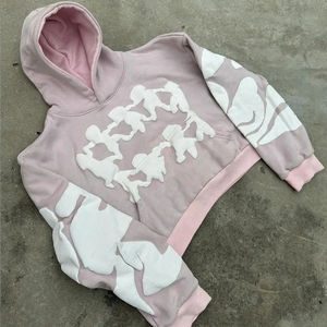 Sudadera con capucha Streetwear calidad superior OEM personalizado ZipUp Sudadera con capucha con estampado Puff algodón de gran tamaño de doble capa y Sudadera con capucha desgastada - Product Image 4