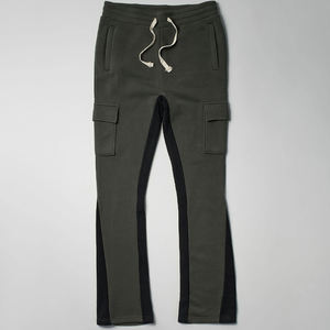 Wholesale Men's Winter Casual Sweatpants-Eco-Friendly 100% Cotton Canvas Fleece Thickness <b>Elastic</b> Waist <b>Lace</b>-Up Closure - Product Image 1