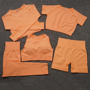 Abbigliamento sportivo abbigliamento sportivo 5 pezzi Sport palestra tute a buon mercato all'ingrosso su misura elegante Fitness donne calde senza soluzione di continuità set di Yoga - Product Image 4