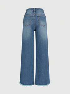 <span class=keywords><strong>Jeans</strong></span> da <span class=keywords><strong>Donna</strong></span> Casual per Tutte le Stagioni, Stile Micro Svasato Dritto, Nuovo Look Lavato, Traspirante ed Elastico per la Primavera - Product Image 6