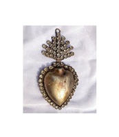 Collier avec pendentif Cœur Sacré de Jésus, pendentif en métal, scapulaire, bijoux catholiques