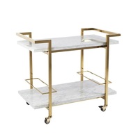 Prix de gros Chariot de bar à champagne de couleur or antique au dernier design moderne de forme carrée