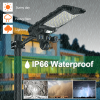 Lampu pemantau surya all-in-one 6MP kamera keamanan AI WIFI 4G PTZ tiga lensa sejati yang dilengkapi sensor gerak tahan air IP65