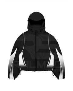 Nouvelle conception, pantalon coupe-vent et veste à capuche 100% nylon, panneaux réfléchissants avec logo, coupe-vent de travail, survêtement pour hommes - Product Image 2