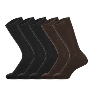 Men's Mid Length <b>Socks</b>, Business Formal, Spring and Autumn Double Needle Large Size, Black Striped <b>Long</b> <b>Socks</b> - Product Image 6