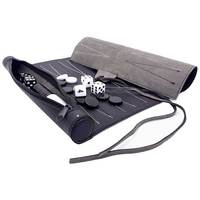 Plateau de Backgammon en Cuir de Luxe avec Accents en Bois, Logo Personnalisable, Respirant/Séchage Rapide/Durable, Tailles Personnalisées, Unisexe