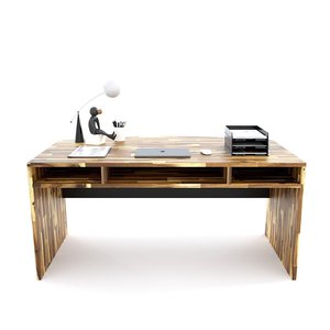 Executive Melaleuca Wood BGD68051 Desk with Rounded Edges and <b>Drawers</b> Luxury Contemporary Office Furniture - Product Image 4