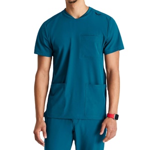 Hot Sale 2026 High Quality Nurse Scrub <b>Sets</b> for Men Anti-Wrinkle Poplin Fabric Medical Uniform Top with Drawstring Pants - Product Image 6