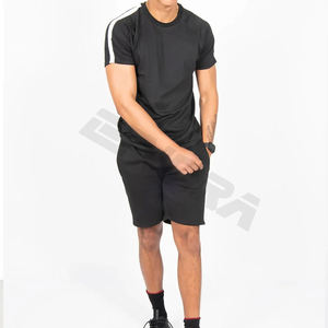 2025 Collection Hiver Hommes Logo Personnalisé Conçu T-shirt Brodé Respirant Stonewashed Shorts Pantalon Ensemble Plus La Taille Fait - Product Image 2